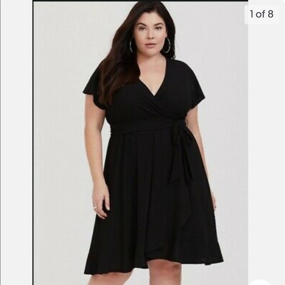 Torrid Black Jersey Knit Faux Wrap Dress Size 5
